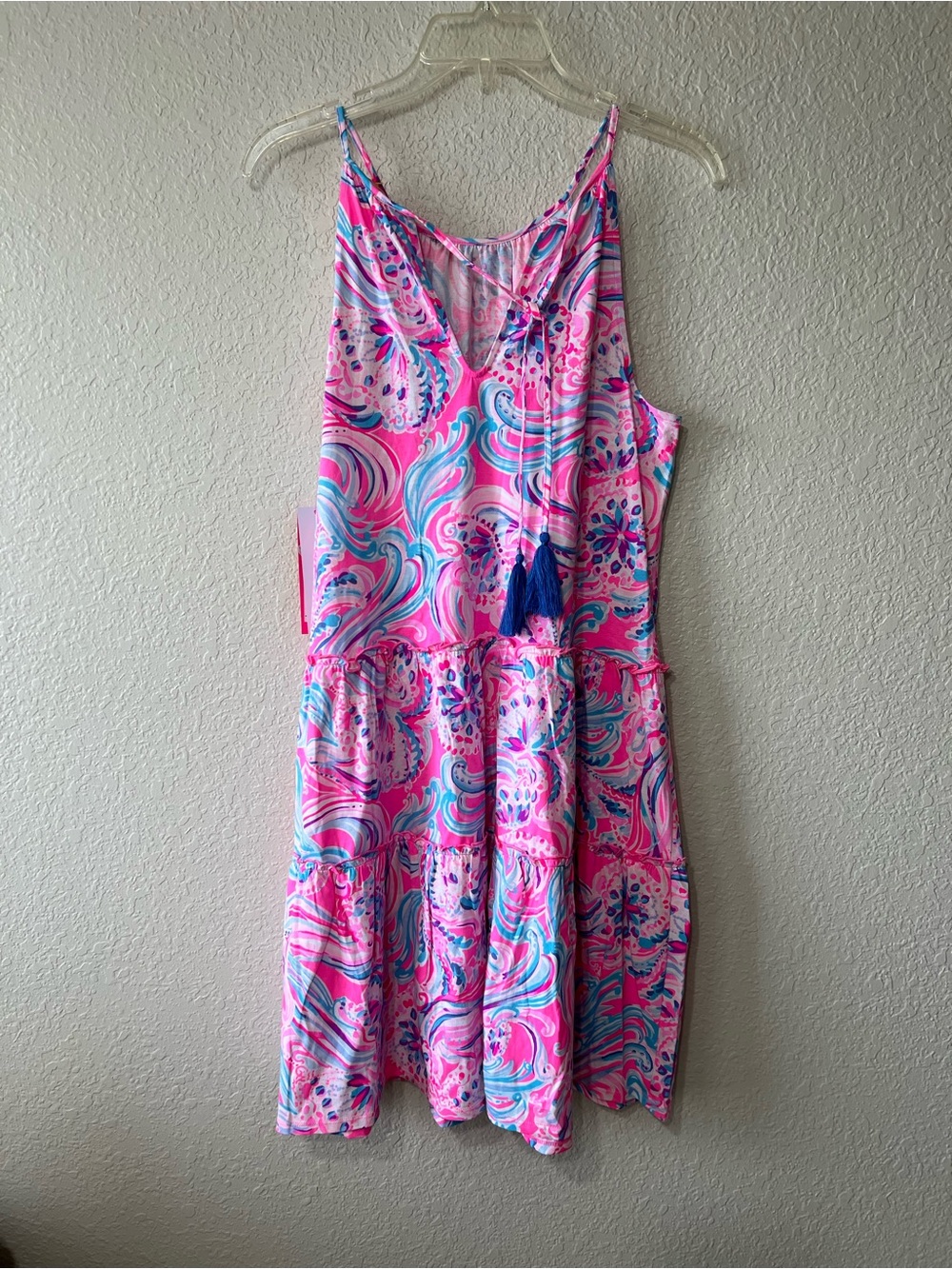 Lilly Pulitzer NWT Evalyn Style Hot Pink Colorful Short Summer Dress Size Medium - Picture 3 of 7